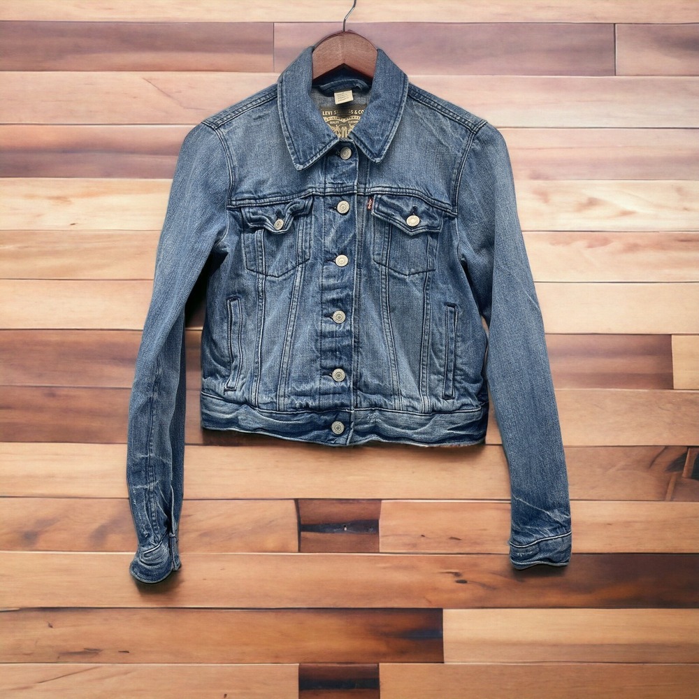 Levi's Women's /Youth Girls Blue Jean Button Down Jacket Medium - Picture 1 of 5